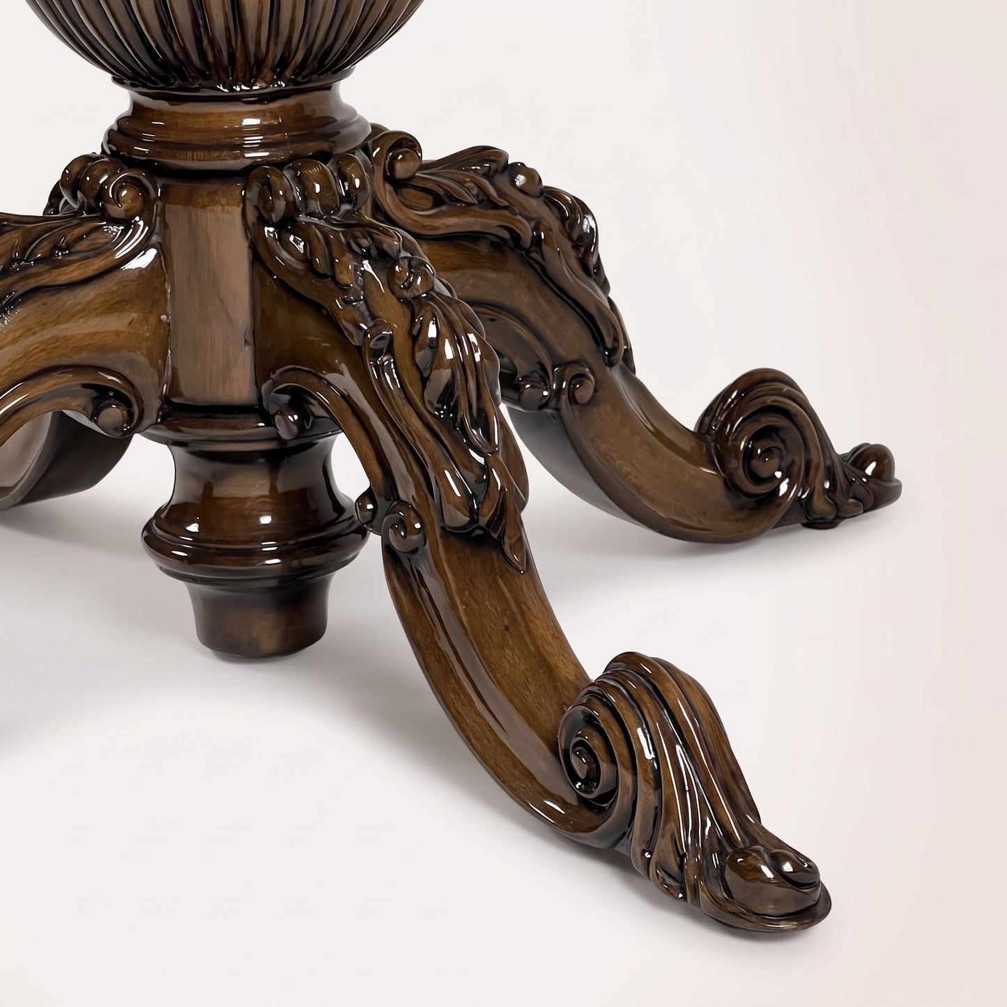 Marble Top Center Table with Carved Base