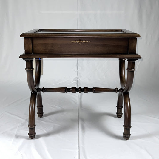 Glass-Top Display Side Table