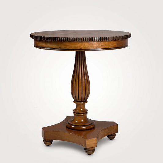 Round Pedestal Table with Fluted Column