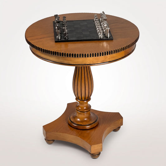Round Pedestal Table with Fluted Column