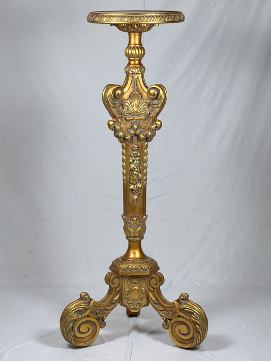 Carved Pedestal Stand - Gilt Finish