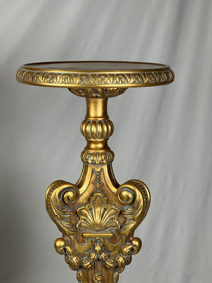 Carved Pedestal Stand - Gilt Finish