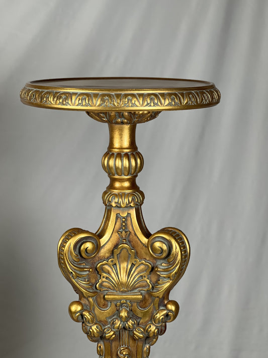 Carved Pedestal Stand - Gilt Finish